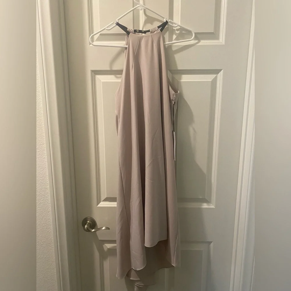 Champagne colored evening sleeveless dress. - Picture 1 of 6